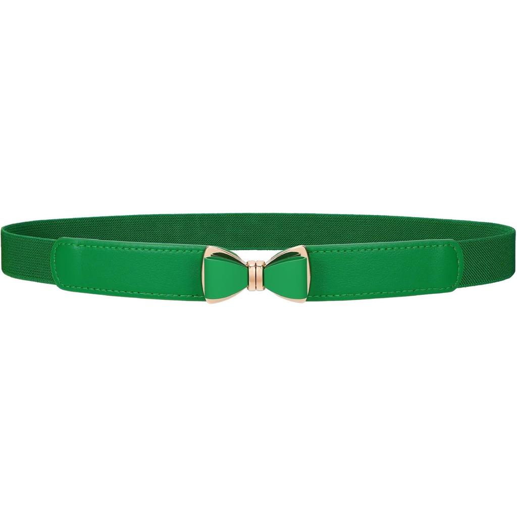 Womens Skinny Elastic Belt Stretchy Bow Belt for Women Dresses Thin Waist Ladies Belts