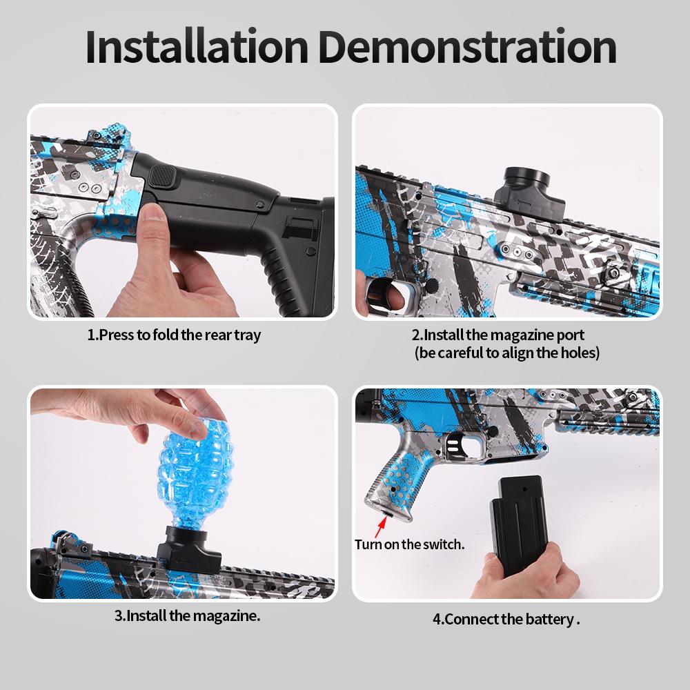 Электрический клеевой пистолет Scar, игрушечный пистолет, подходит для активного отдыха на свежем воздухе, полностью автоматический игрушечный пистолет Splash Ball, командная игра для стрельбы на открытом воздухе, не включая Wat