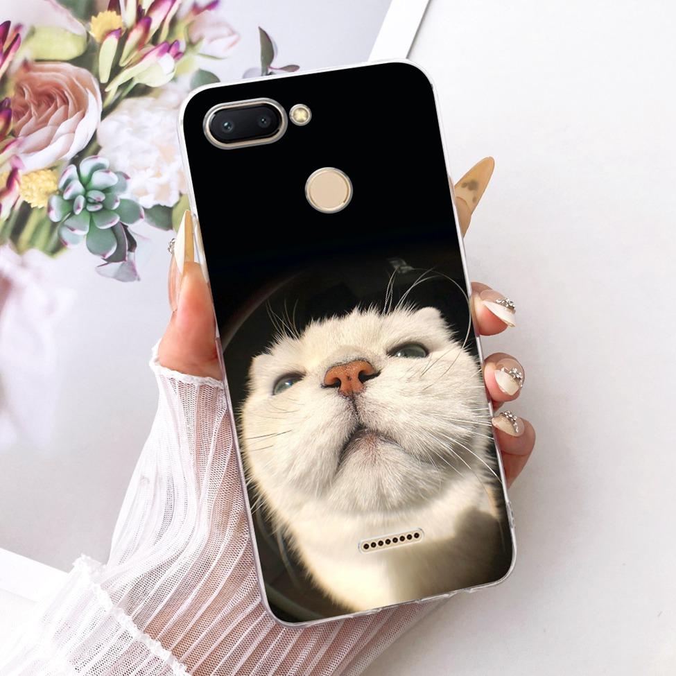For Redmi 6 Case Cover Transparent Cute Cat Fashion Butterfly Funny Cool Painted Casing M1804C3DH M1804C3DG M1804C3DI