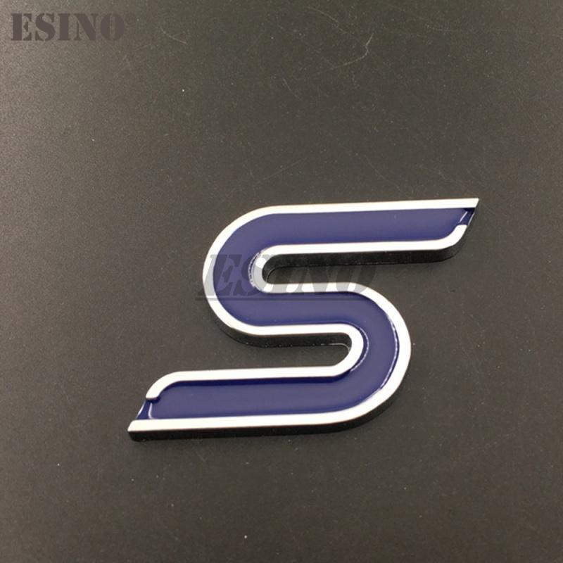 3D S багажник автомобиля цинковый сплав значок эмблема для задней части кузова автомобиля аксессуары для багажника клейкий стильный значок для Ford Focus Fiesta Edge