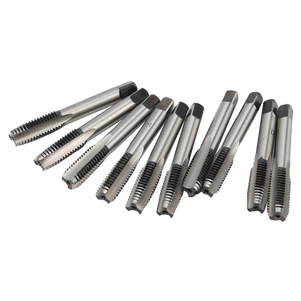 10pcs Metric Taps M10 Thread Carbon Steel Straight Flute First Hand Taper Plug Tap High Rigidity