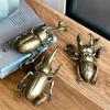 Solid Brass Beetle Ornament Creative Fairy Copper Insect Tea Pet Handcrafted Table Gift