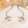 925 Sterling Silver Snake Engagement Small Stud Earrings For Women Wedding Luxury Jewelry Ladies Accessories Prevent Allergies