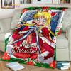 Anime Throw Blanket Sailor Moon Blanket Christmas Flannel Blanket for Bed Sofa Fan Art Blanket Kawaii Lovely Home Decor