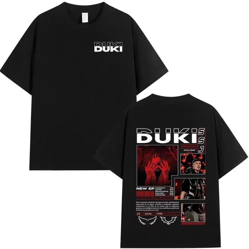 Рэпер Duki ADA Tour Мерч Футболка Унисекс Женская Одежда Хлопок Уютные Оверсайз Футболки Хип-Хоп Футболки с Коротким Рукавом Streetwear