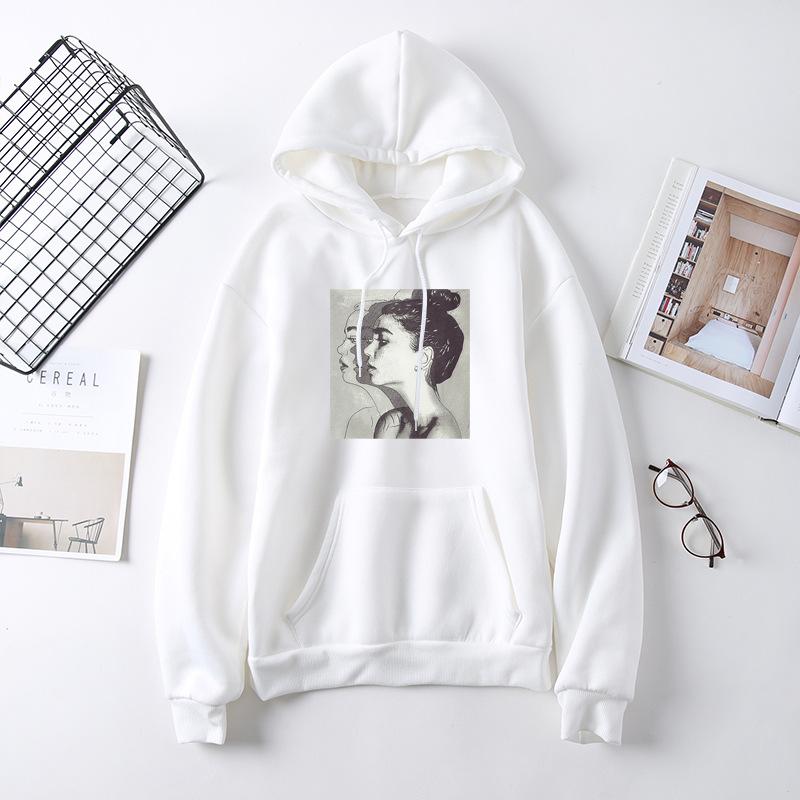 Женская осенняя бархатная толстовка с капюшоном, женские свободные толстовки с длинным рукавом для студентов