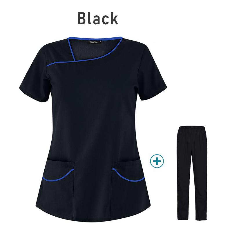 Скрабы для кормления, женская униформа, набор скрабов для ухода за домашними животными, топ с короткими рукавами и брюками с v-образным вырезом, костюмы для врачей, рабочая одежда для медицинской хирургии