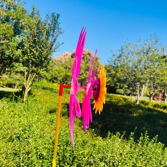 Подсолнух Вертушка 3-х уровневая Подсолнух Садовая Ветряная Мельница Вставка Наземная Декорация Двора Ветряная Мельница