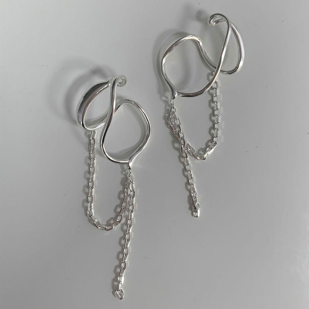 Кисточка нерегулярная форма C панк клипсы на серьги женские клипсы для ушей висячие серьги корейские серьги-манжеты