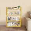 Modern 4-Tier Book Storage Rack, Golden Iron Book Shelf, Holds 220 Lbs, Organize Books & Display Decor, Sturdy Metal Bookcase
