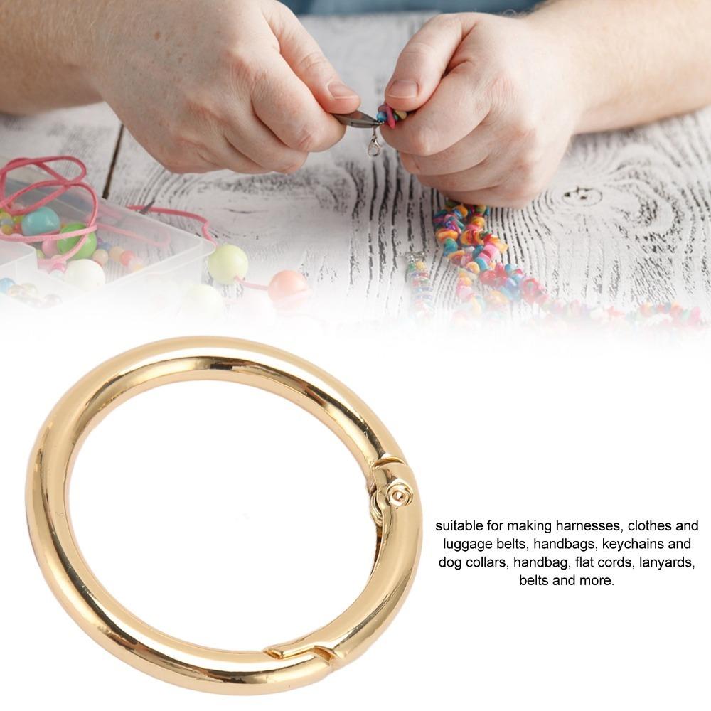 20pcs 40MM Spring O Rings Gold Spring Clasps Jewelry Tools Snap Hooks Purse Bag