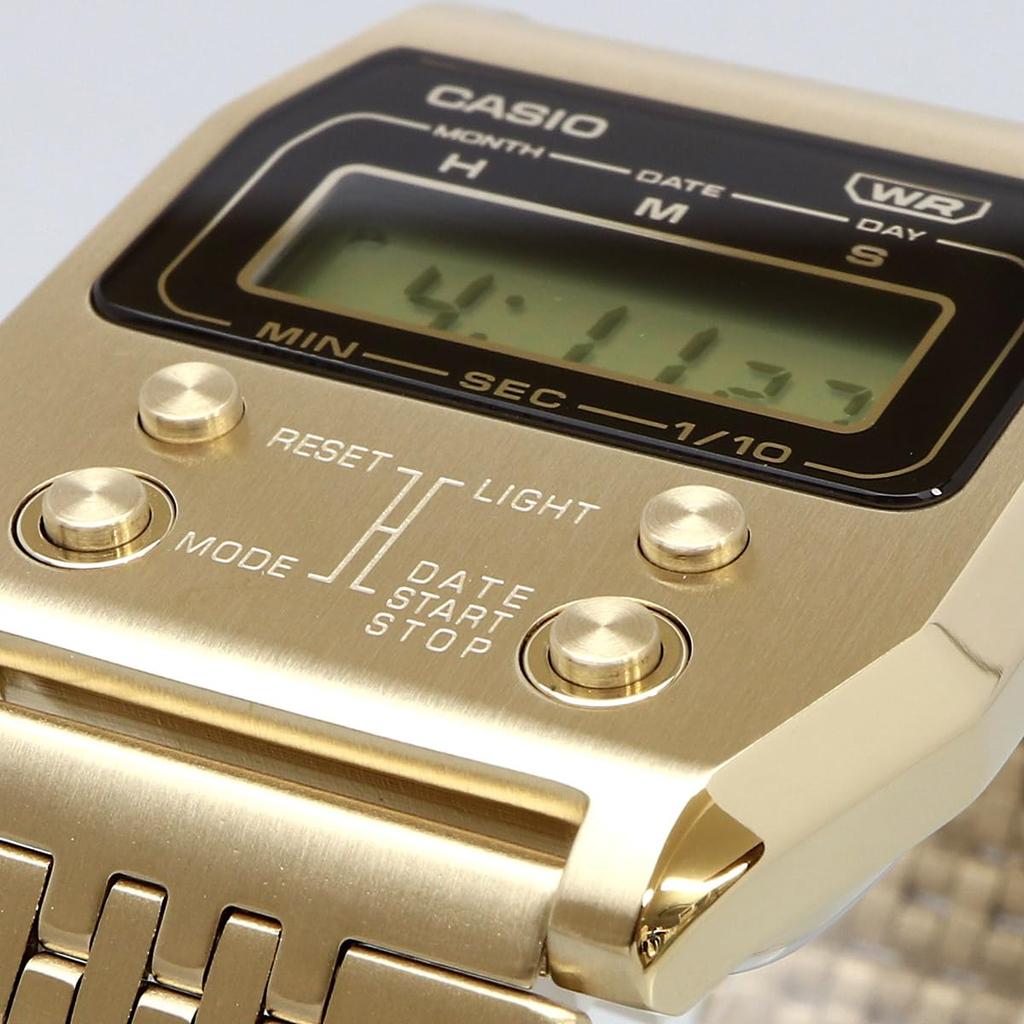 Casio Digital Watch, Vintage Series, Reproduction Design, A1100G-5, Unisex, Gold, Overseas Model [Parallel Import]