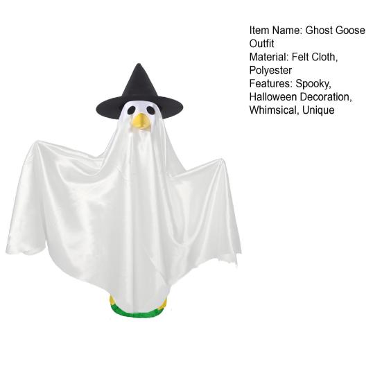 Halloween Porch Goose Outfit For 23" Goose Statue Spooky Ghost
