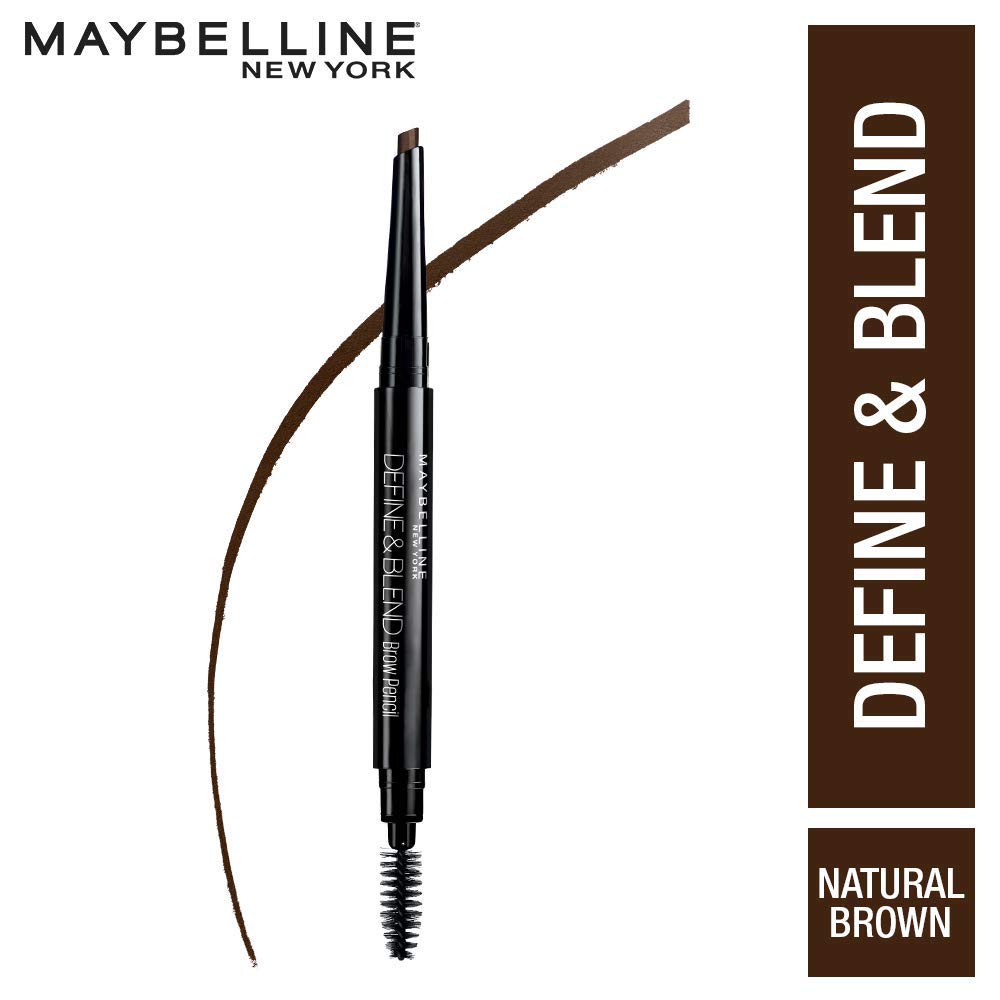 Maybelline New York Define & Blend Brow Pencil With Spoolie Natural Brown Long-lasting Natural Eyebrow Makeup 0.16 g