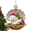 2D Christmas Tree Dog Hanging Pendant Decorative Dog Acrylic Car Ornament  Christmas