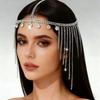 Цепочка для волос с кисточками и стразами Бохо Стиль Цепочка на голову Тиара Тиара со стразами Свадебная