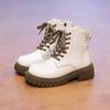 2025 New Thick Sole Women's Boots Large Size Women's Shoes Black Keep Warm Fleece Platform Lace-up Ankle Boots 4875