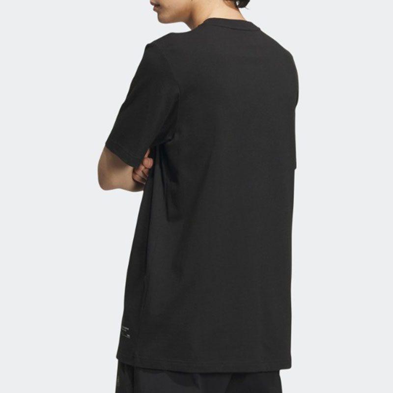 Adidas T Shirts Men's Black Crew Neck Moderate Straight Fit IP3968