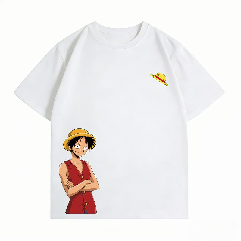 Unisexs Clothing New 100 Cotton Breathable Summer TShirt One Piece UnisexsTShirt Luffy Print CasualStreetwear UnisexsTShirt