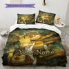 Gruff Voyage Custom Name Pattern Bedding Quilt Set Quilt Cover Pillowcase Home Birthday Gift(1 * duvet cover + 2 * pillowcase, without core)