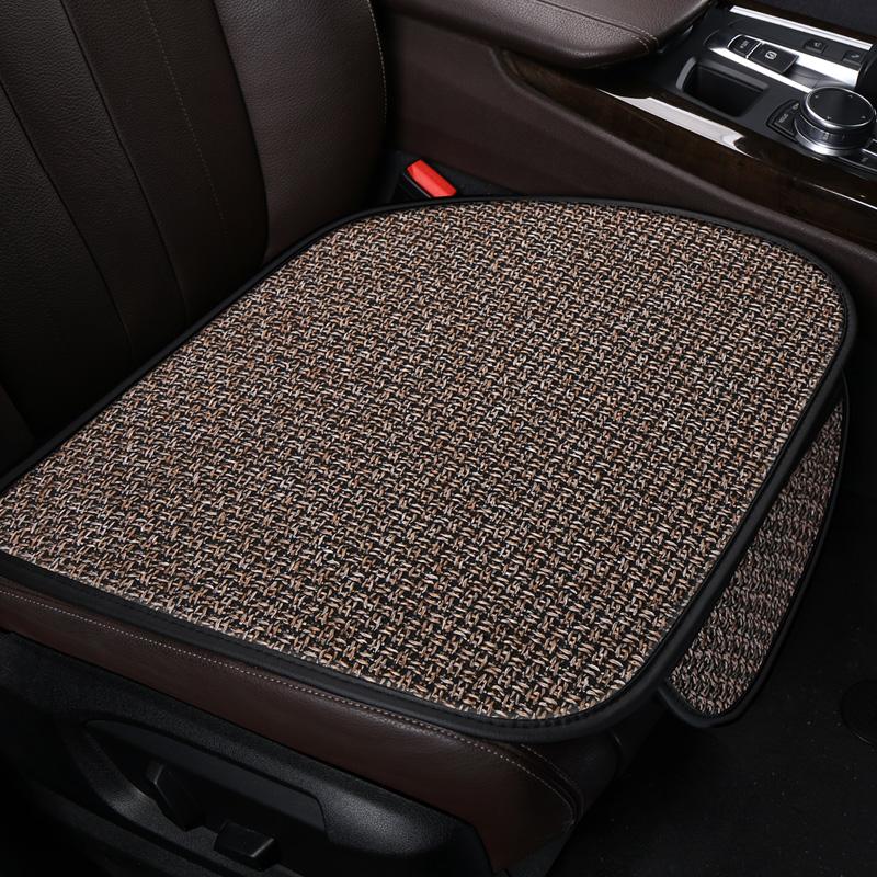 Flax Car Seat Cover Protector Linen Front Rear Back Cushion Protection Pad Mat With Storage Bag for Auto Interior Truck Suv Van