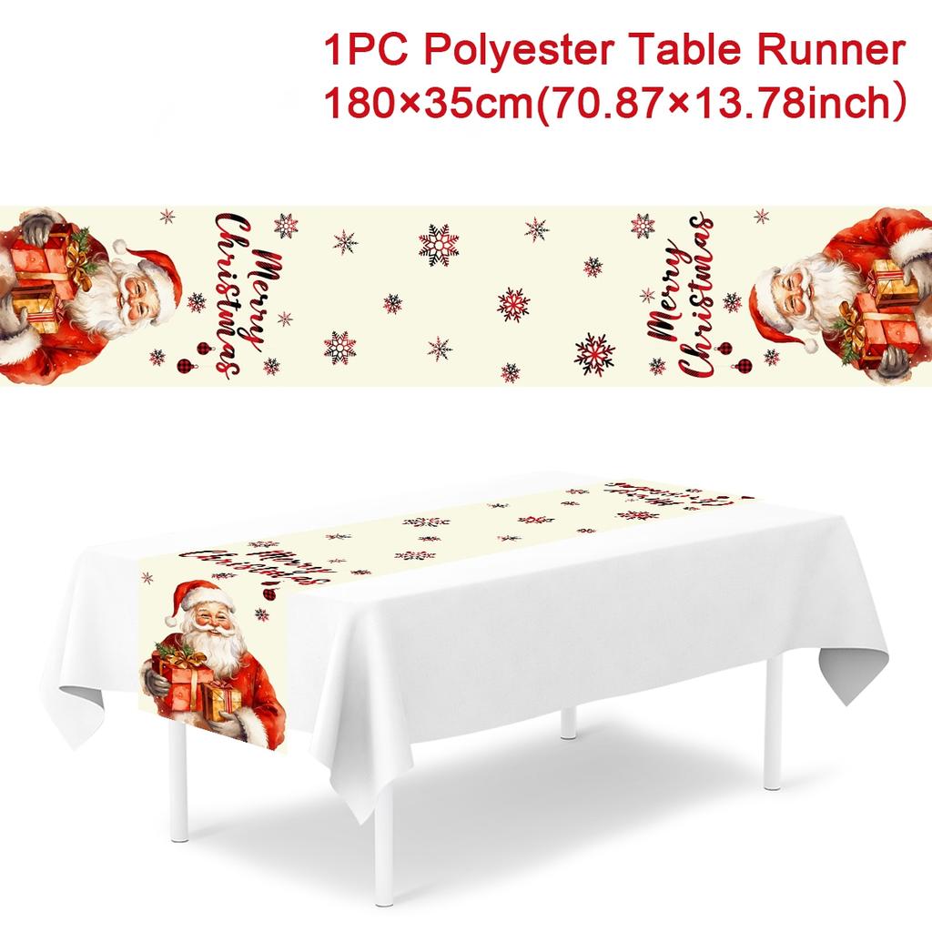 Рождественская скатерть-дорожка Веселое рождественское украшение для дома 2024 Скатерть Рождественский орнамент Навидад Натал Подарок на Новый год 2024