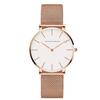 Hannah Martin Women's Ultra-Thin Stainless Steel Quartz Wristwatch (White Dial, Rose Gold Strap)