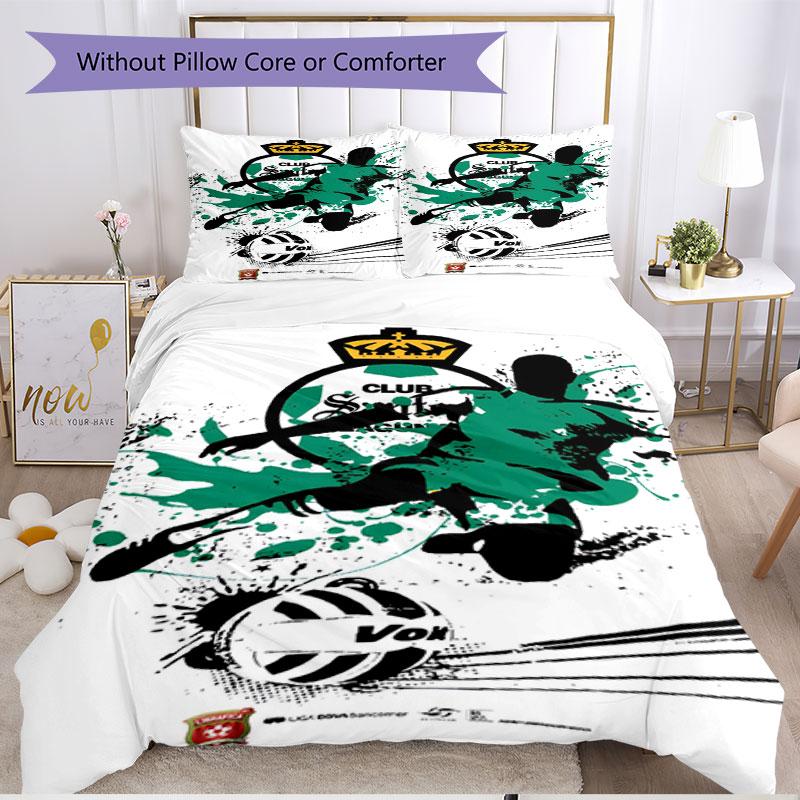 3pcs Duvet Cover Set (1*Duvet Cover + 2*Pillowcase, Without Core), Club Santos Laguna Print Soft All‑Season Bedding Set, Home Bedroom Decor Gift