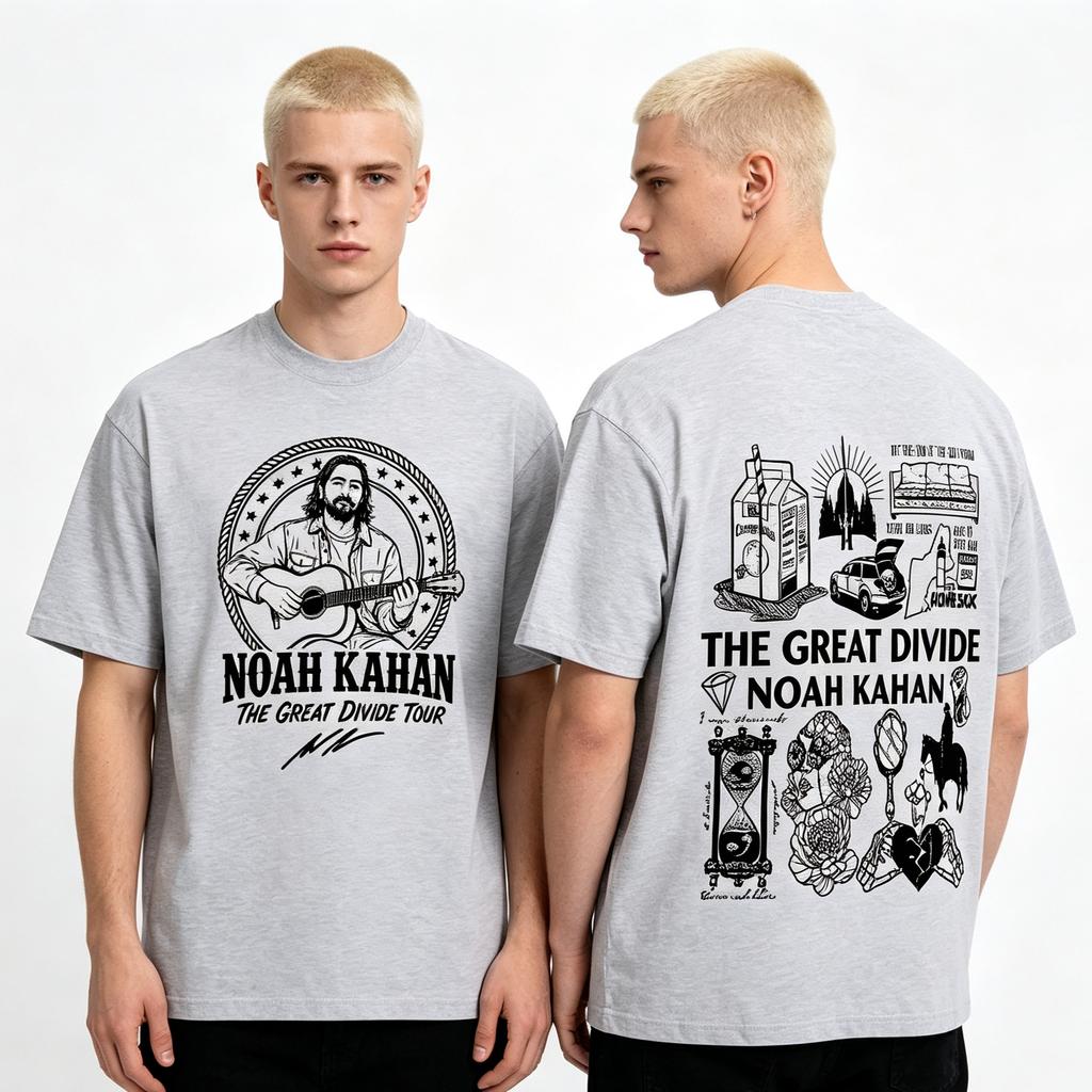 Summer Hot Sale Noah Kahan The Great Divide Tour 2026 Tshirt Y2k Unisex Unisex Trendy Tshirt Hip Hop Streetwear Oversized Tshirt