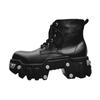 2024 All-Matching Punk Shoes For Men Solid Color Lace-Up Knight Female Dark Metal Decoration Muffin Platform Ankle Boots Cool
