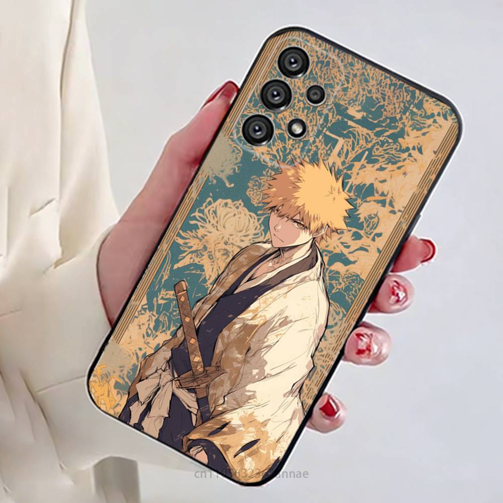 Kurosaki Ichigo B-Bleach Rukia Phone Case For Samsung Galaxy A13,21s,22,31,32,52,53,71,80,A91 Soft Black Shell
