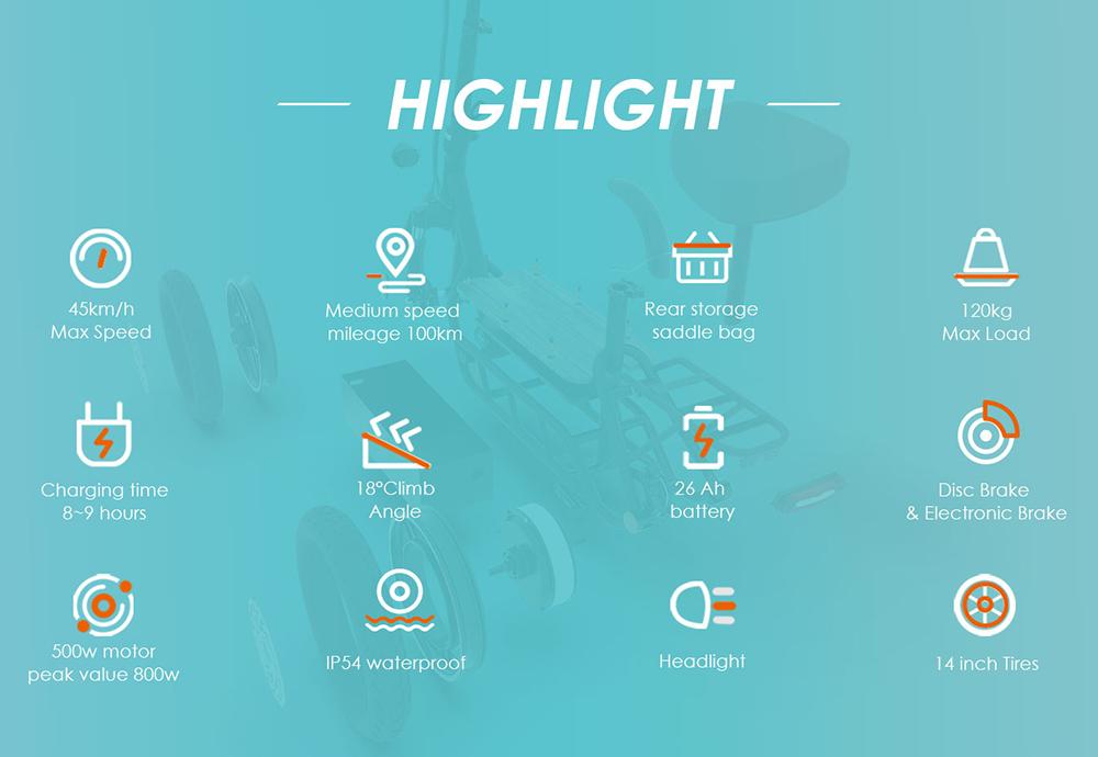 Складной электрический скутер с большой батареей 48 В 26 Ач, 14-дюймовыми толстыми шинами и сиденьем, максимальный запас хода 100 км, максимальная скорость 45 км/ч, пиковая мощность 800 Вт