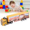 1/48 Transport Car Toy, Retractable Pedagogical Simulation Alloy, Plastic Carrier, Container Truck Model for Boys and Girls, Gifts