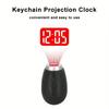 1 шт. Светодиодный мини-портативный проекционный брелок-часы с цифровым дисплеем, овальный пластиковый будильник