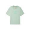 Li Ning Creative Logo Embroidered Print Round Neck Short Sleeve T-Shirt Unisex T-Shirt Light-Leaf-Green AHSS098-4