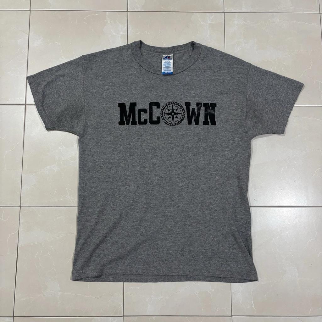 Винтажная футболка McCown Russell Athletic Серая Мужская M Колледж Университет Y2K 90-е