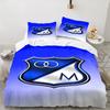 3PCS Blue Shield Emblem Millo-narios Bedding set,Ideal for1pc Duvet Cover And 2pcs Pillowcases Perfect for Christmas Ideal for Bedroom, Dormitory