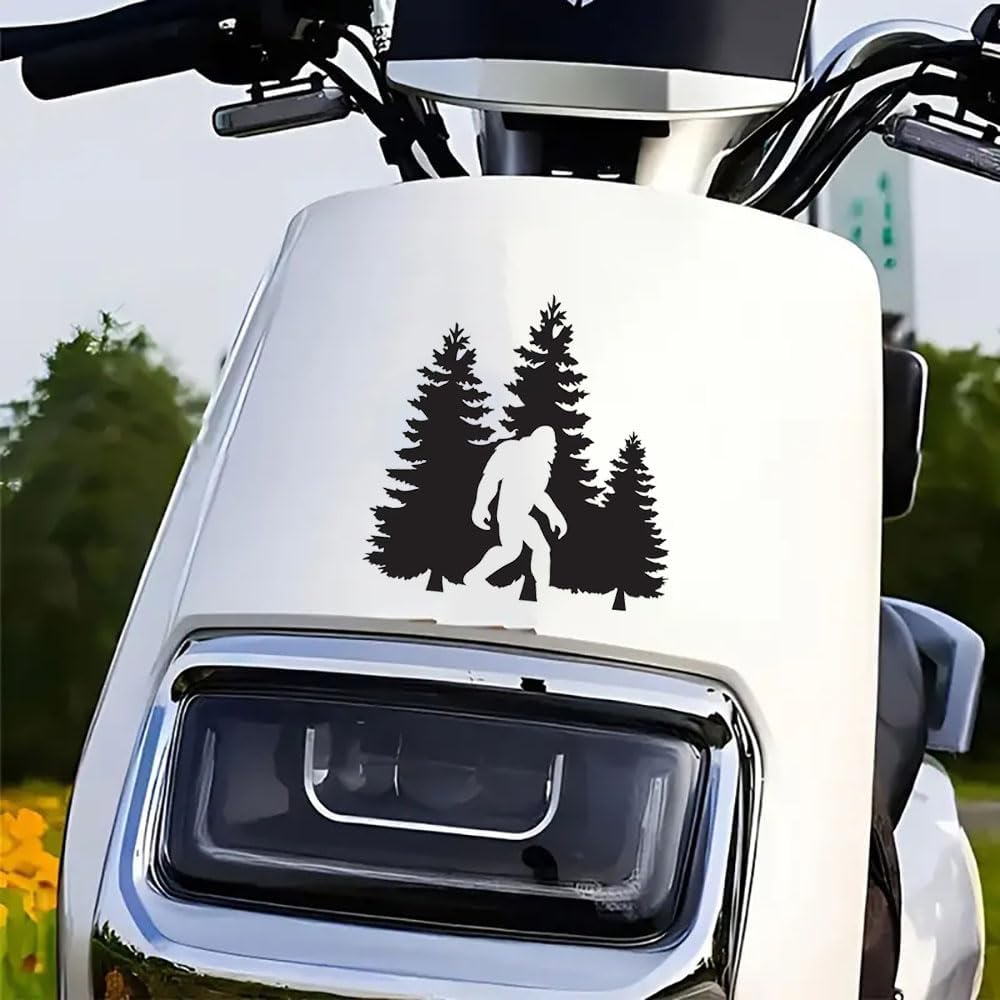 2 PCS Bigfoot Forest Scene Waterproof Vinyl DecaI Black Silhouette Stickers for Car Wall Laptop Removable Decorative Decals A-159