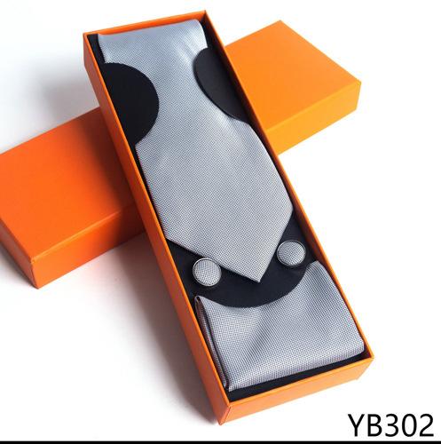 Мужской галстук с квадратной манжетой, подарочный набор в деловой повседневной оранжевой подарочной коробке