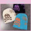 Knitted Unisex Skull Pumpkin Hat With Letter Design For Fall And Seasons Winter