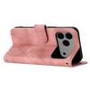 For iPhone 17 Pro Max Case Imprinted Line Leather Phone Cover with Handy Strap