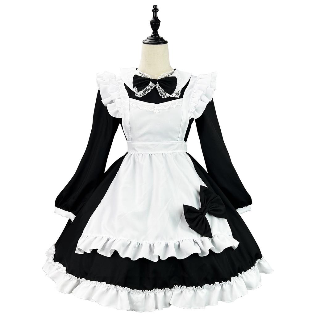 Anime Character Cosplay Original Super Cute Japanese Black and White Maid Costume Long Sleeve Maid Costume Cosplay Performance Costume