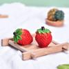 Статуэтки Миниатюрные Искусственные Фрукты Украшения Из Смолы Кавайные Персиковые Клубничные Настольные Аксессуары Для Украшения Дома Декор Комнаты