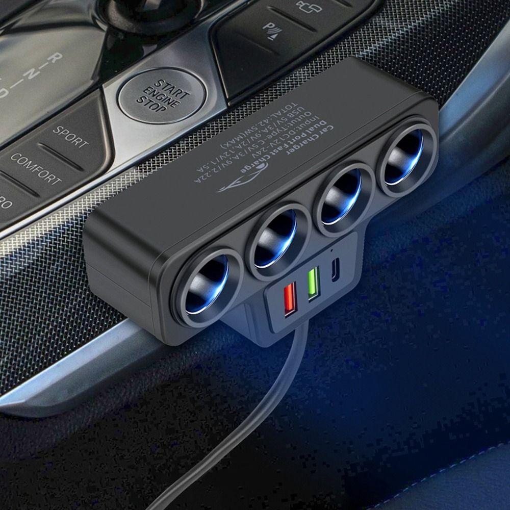 120W 4 Way Cigarette Lighter 12V/24V Socket Splitte High Quality Car Cigarette Lighter Adapter Car