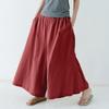 Women's Fashion Spring And Summer All-match Comfortable Solid Color Elastic Waist Cotton Linen Trousers