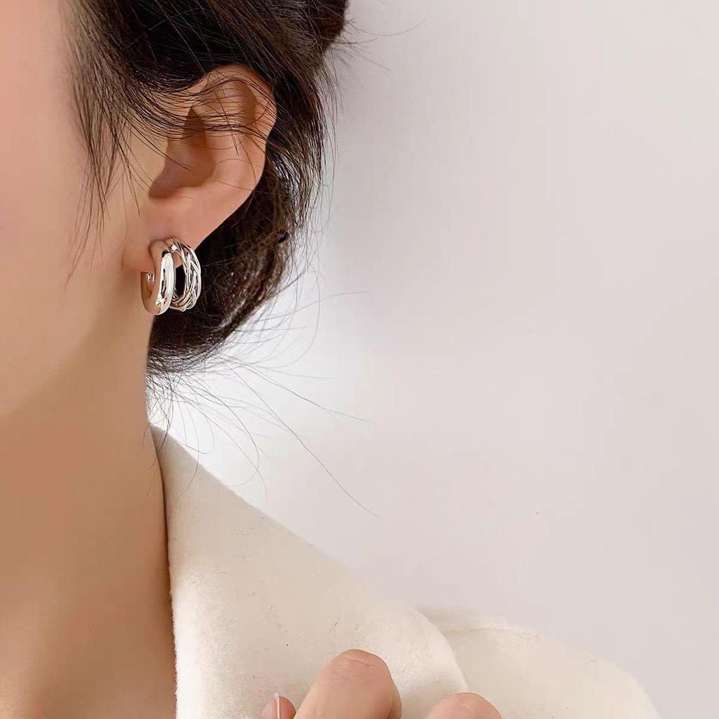 Korean Double-Layer Hoop Earrings - 2025 Trendy, Versatile, High-End Design for Women