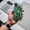 Luxury Green Gem Golden Black Glass Phone Case For Redmi Note 14 Pro+ 13 Pro 8 9S 12S 10 Pro 11 13C 14C 12 13 8T A3 Black Cover