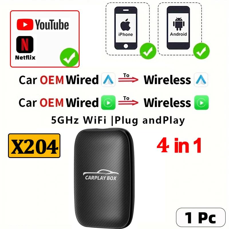4 в 1 Smart Carplay Ai Box беспроводной адаптер Carplay Android Auto Apple Carplay автомобильный мультимедийный проигрыватель для Mazda Benz Kia VW