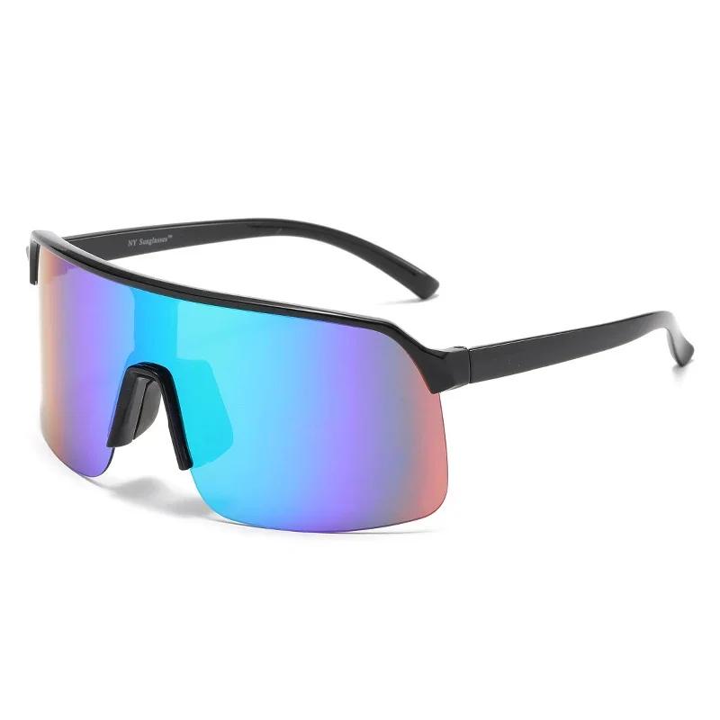 Большие спортивные велосипедные солнцезащитные очки Мужские трендовые полуободковые для шоссейного велосипеда Защита от солнца для активного отдыха Ветрозащитные спортивные солнцезащитные очки для езды