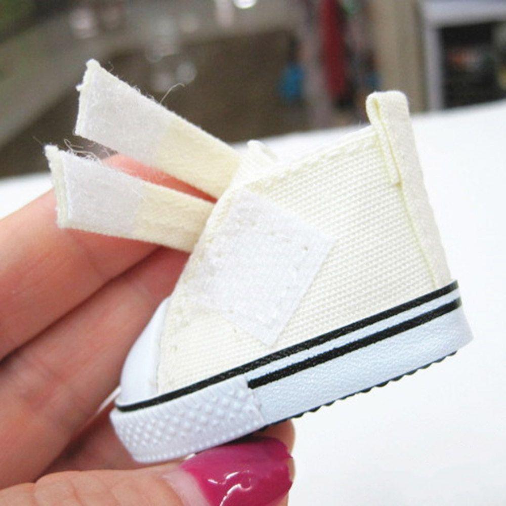 Pair 5cm Length Playing House Handmade Props Doll Shoes Mini Sneakers Denim Canvas Toys Accessories